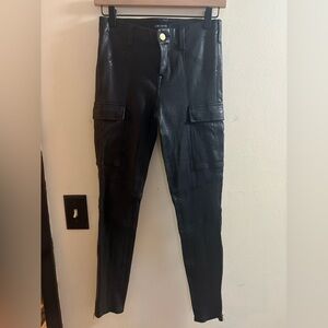 J Brand Women’s Black Lamb Leather Cargo Skinny Pants NWOT Size 25
